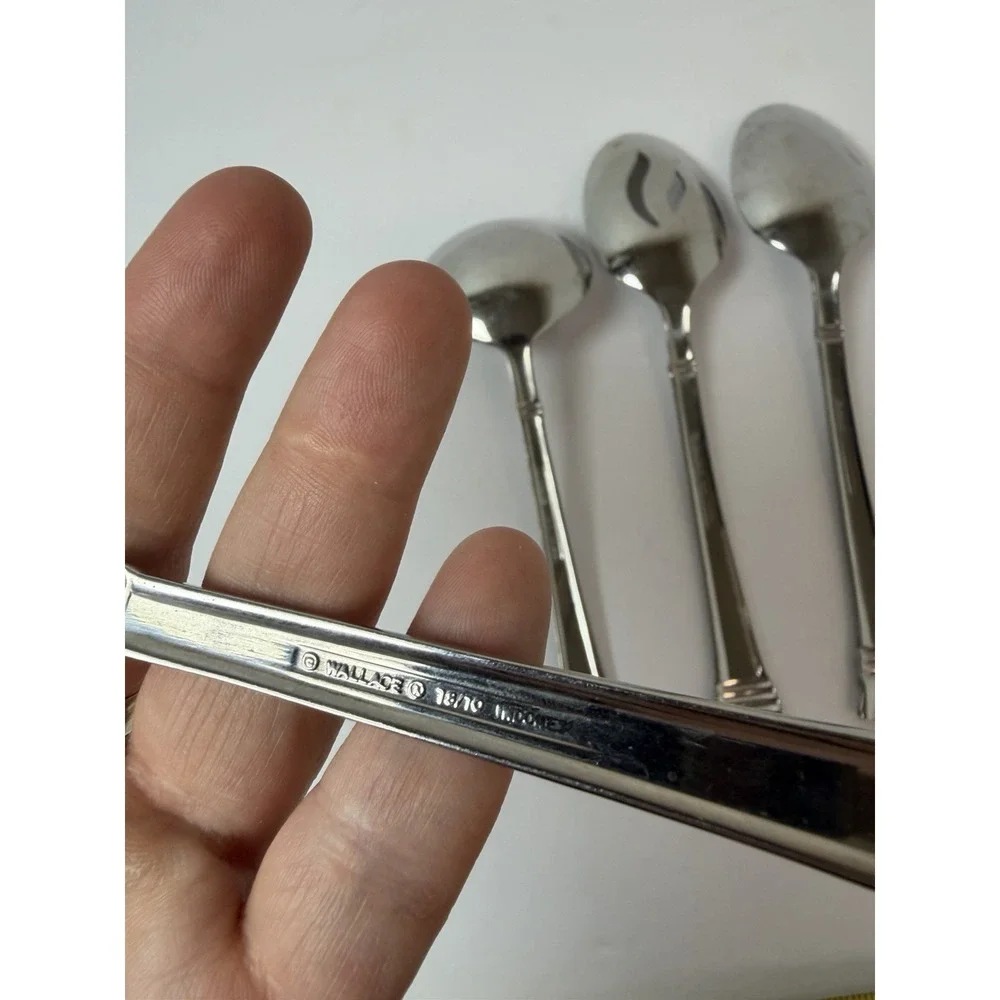 Wallace 18/10 Zenith 4 Serving Set spoons Meat Forks Stainless 18/10 Glossy‎